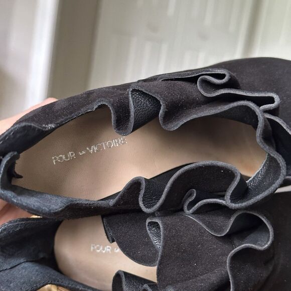 Pour La Victoire Ceara Stiletto Suede Ankle Boot In Black Womens US 7.5 - Picture 7 of 9